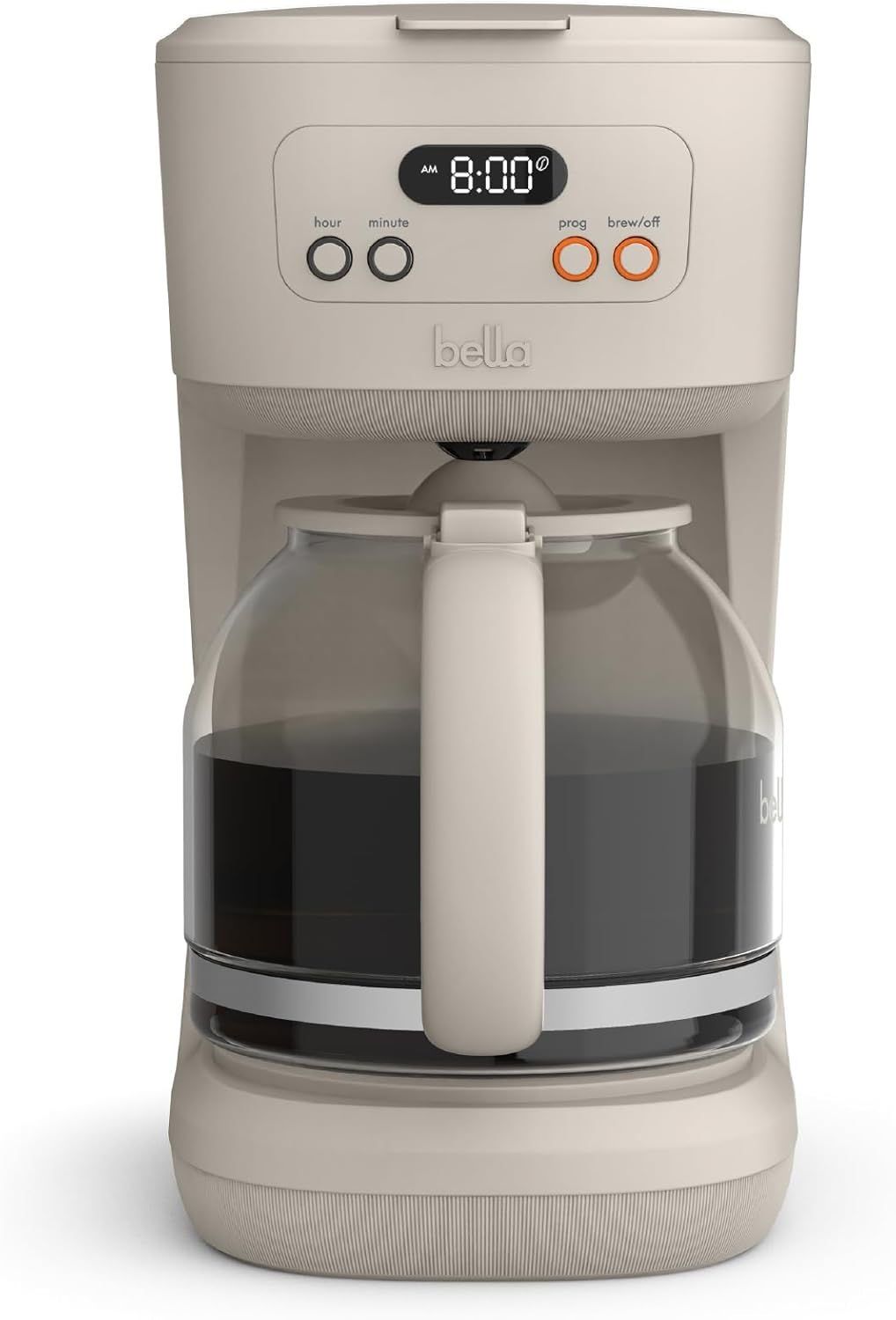 BREW 12-Cup Programmable Coffee Maker with No-Drip Glass Carafe, Oatmilk BREW 12-Cup Programmable Coffee Maker with No-Drip Glass Carafe, Oatmilk - Image 1
